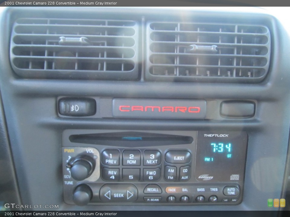 Medium Gray Interior Audio System for the 2001 Chevrolet Camaro Z28 Convertible #55098715