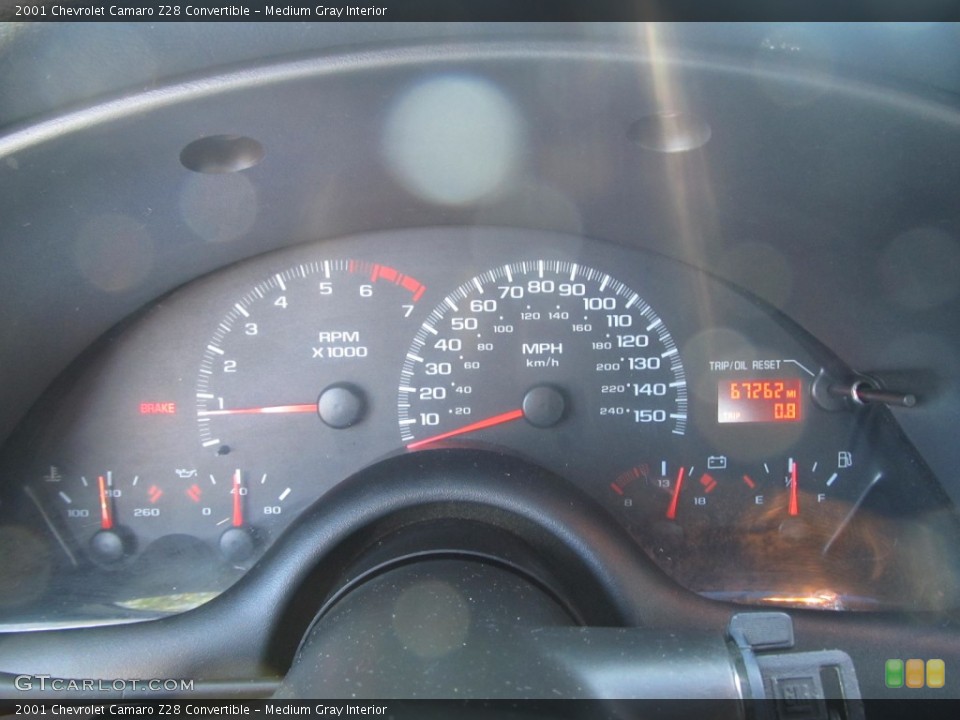 Medium Gray Interior Gauges for the 2001 Chevrolet Camaro Z28 Convertible #55098724