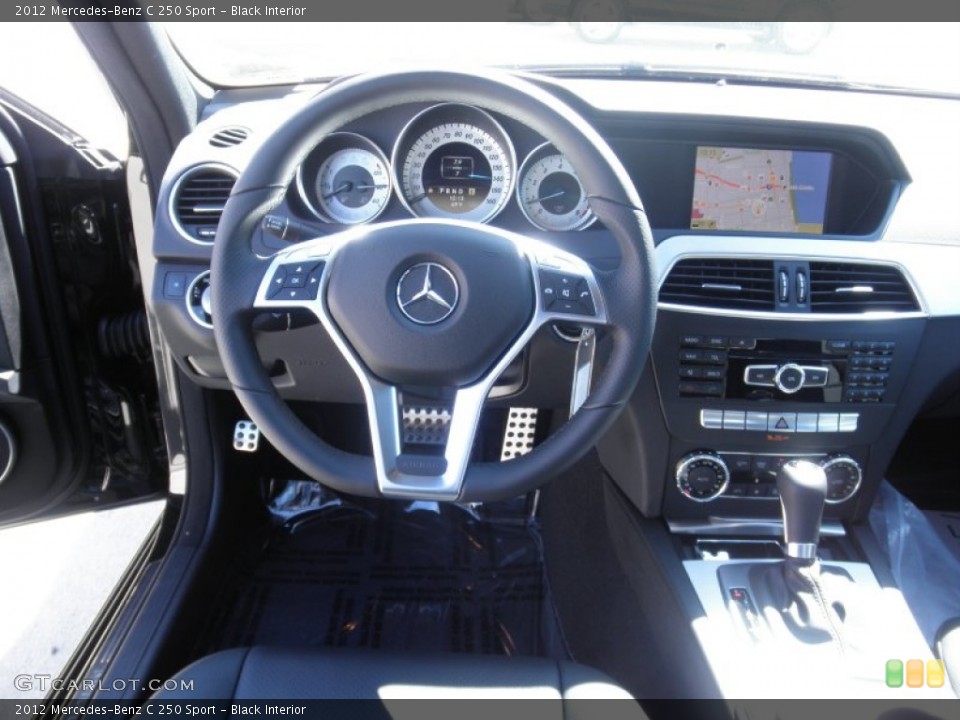 Black Interior Dashboard for the 2012 Mercedes-Benz C 250 Sport #55100815
