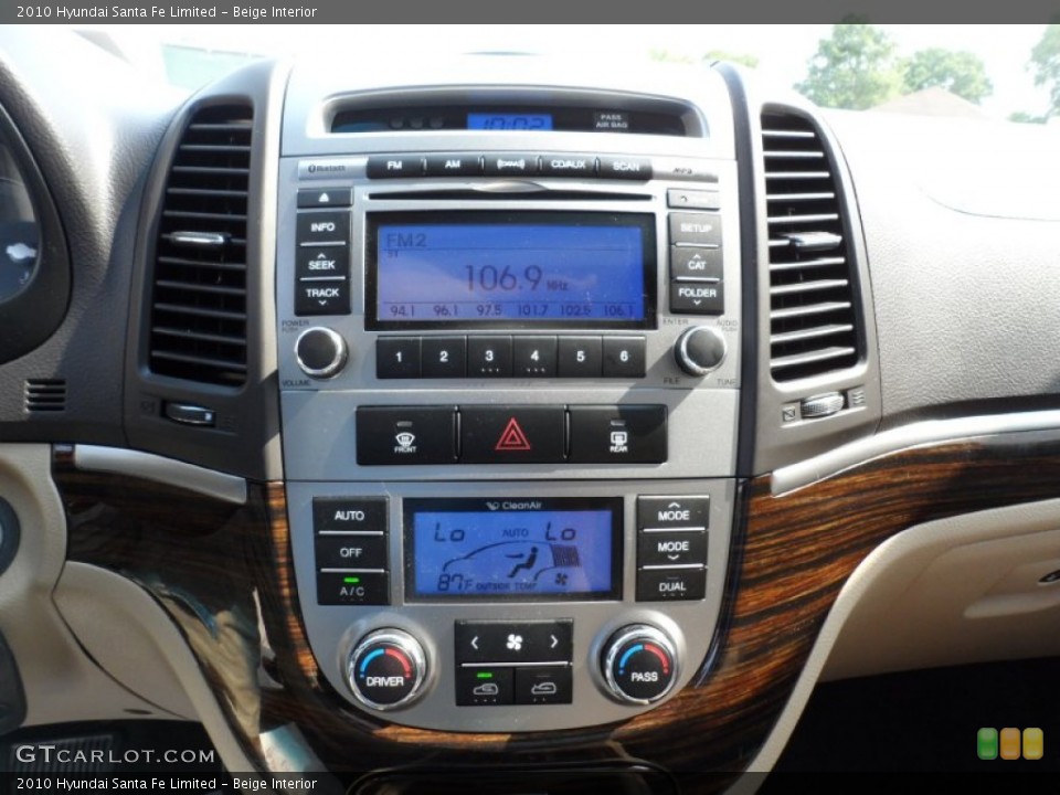 Beige Interior Controls for the 2010 Hyundai Santa Fe Limited #55106430