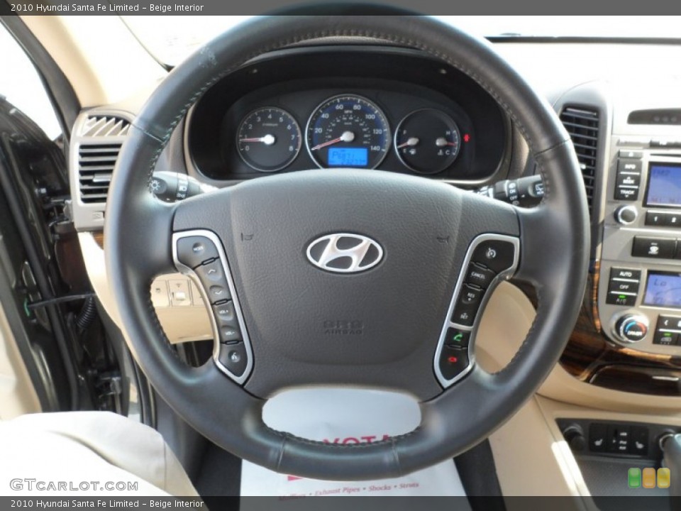 Beige Interior Steering Wheel for the 2010 Hyundai Santa Fe Limited #55106482