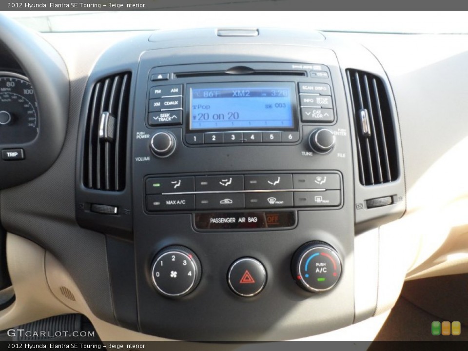Beige Interior Controls for the 2012 Hyundai Elantra SE Touring #55109766