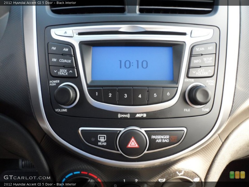 Black Interior Controls for the 2012 Hyundai Accent GS 5 Door #55110984