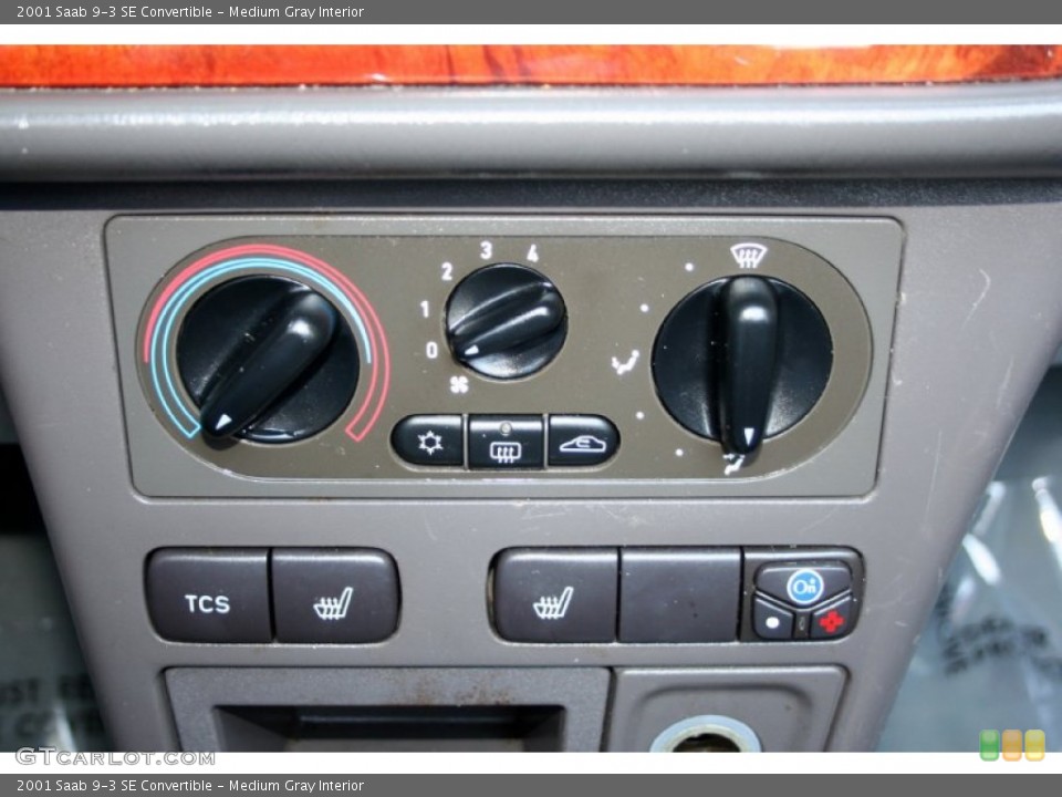 Medium Gray Interior Controls for the 2001 Saab 9-3 SE Convertible #55113609