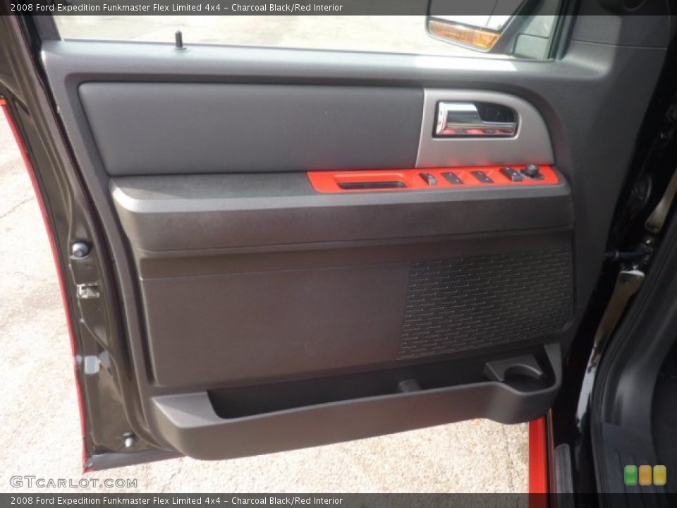 Charcoal Black/Red Interior Door Panel for the 2008 Ford Expedition Funkmaster Flex Limited 4x4 #55126971