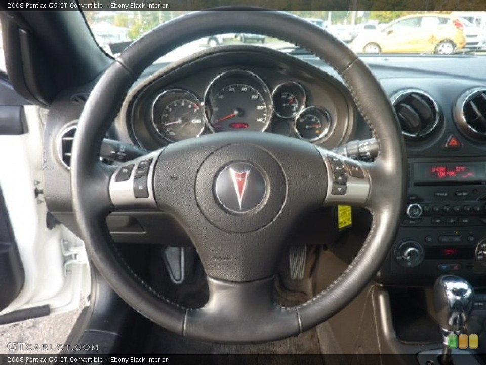 Ebony Black Interior Steering Wheel for the 2008 Pontiac G6 GT Convertible #55127156