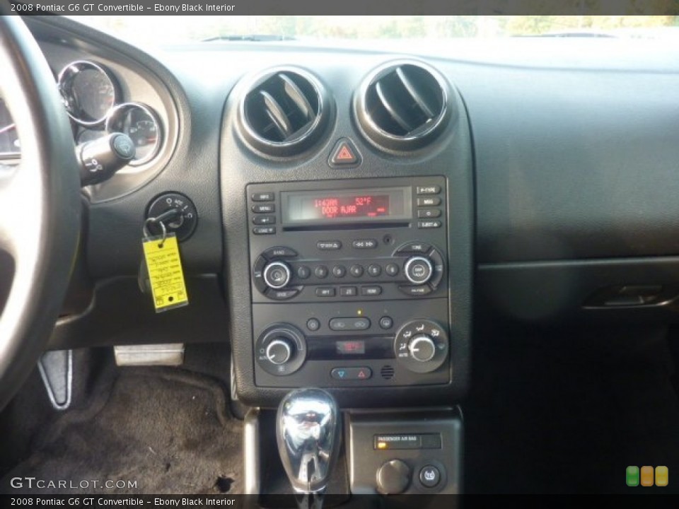 Ebony Black Interior Controls for the 2008 Pontiac G6 GT Convertible #55127163