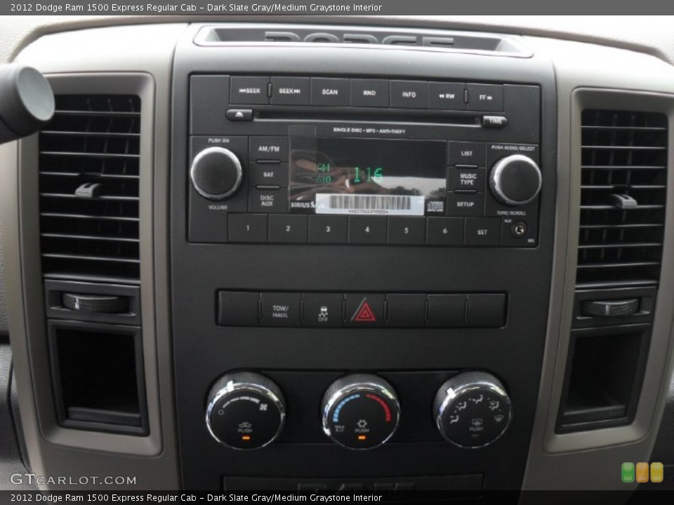 Dark Slate Gray/Medium Graystone Interior Controls for the 2012 Dodge Ram 1500 Express Regular Cab #55131648