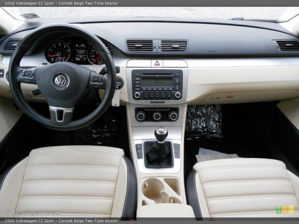 Cornsilk Beige Two-Tone Interior Dashboard for the 2009 Volkswagen CC Sport #55139237