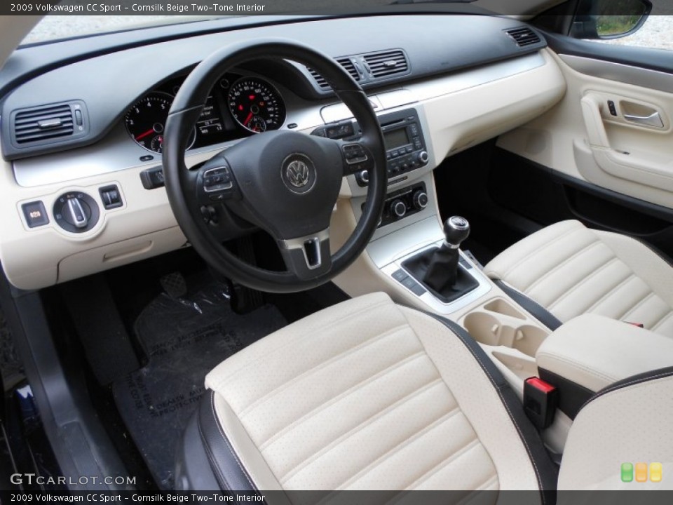 Cornsilk Beige Two-Tone Interior Prime Interior for the 2009 Volkswagen CC Sport #55139330