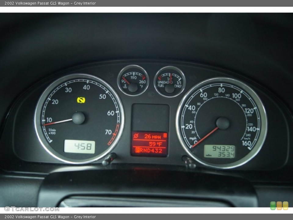 Grey Interior Gauges for the 2002 Volkswagen Passat GLS Wagon #55142090
