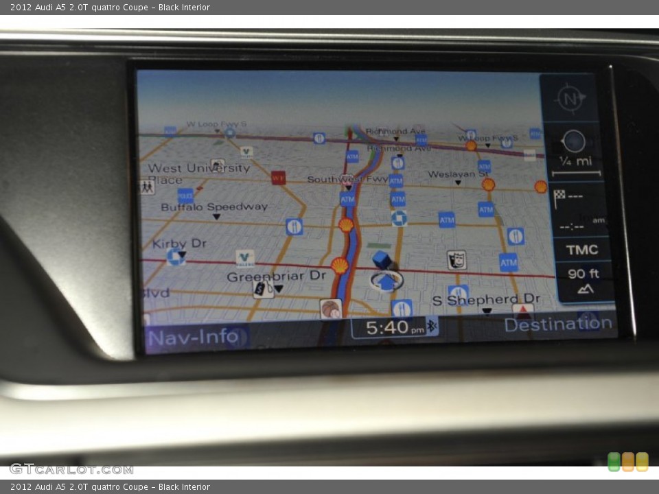 Black Interior Navigation for the 2012 Audi A5 2.0T quattro Coupe #55144016