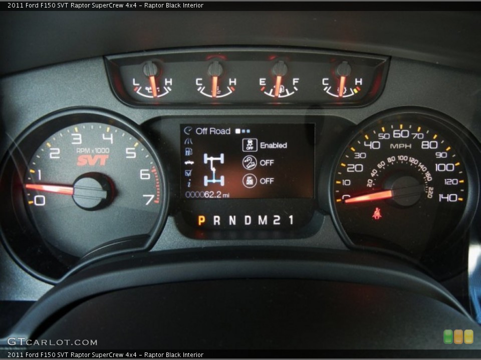 Raptor Black Interior Gauges for the 2011 Ford F150 SVT Raptor SuperCrew 4x4 #55149340