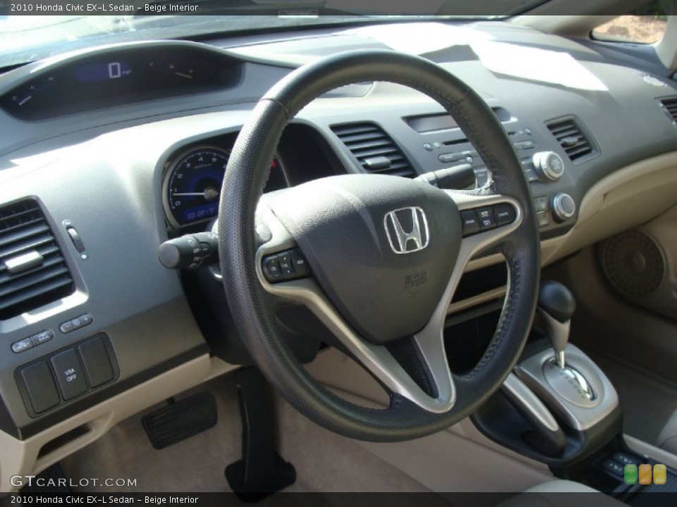 Beige Interior Dashboard for the 2010 Honda Civic EX-L Sedan #55153529