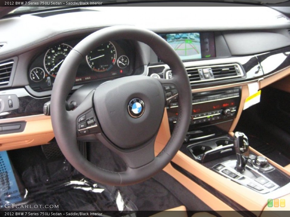 Saddle/Black Interior Dashboard for the 2012 BMW 7 Series 750Li Sedan #55154177