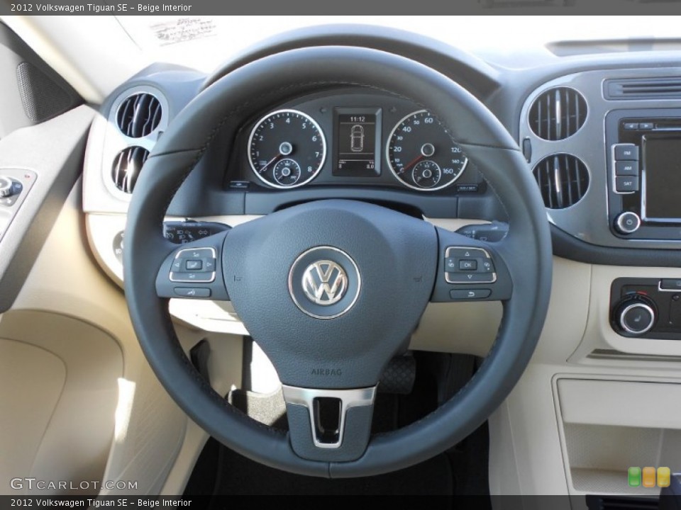 Beige Interior Steering Wheel for the 2012 Volkswagen Tiguan SE #55155452