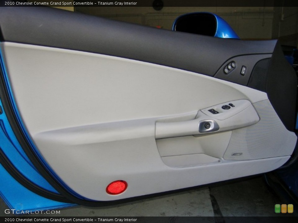 Titanium Gray Interior Door Panel for the 2010 Chevrolet Corvette Grand Sport Convertible #55156199