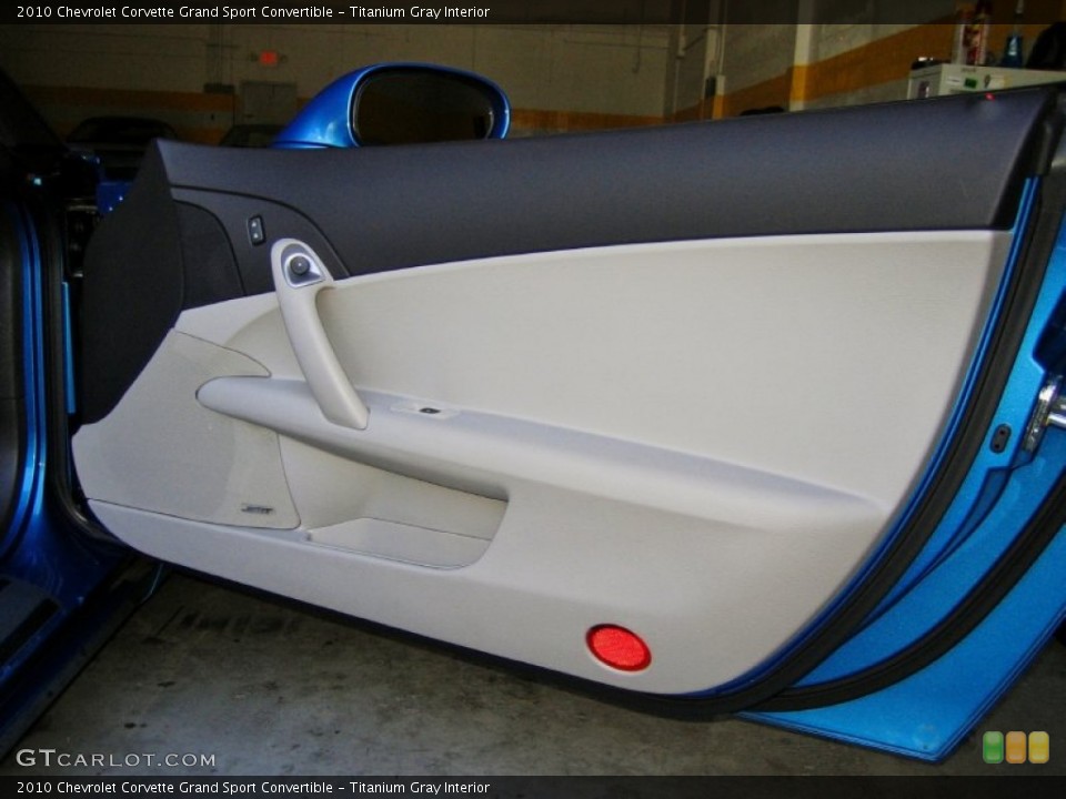 Titanium Gray Interior Door Panel for the 2010 Chevrolet Corvette Grand Sport Convertible #55156208