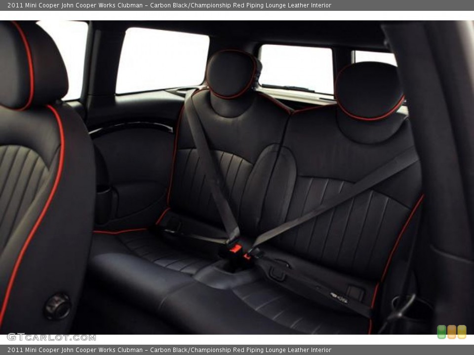 Carbon Black/Championship Red Piping Lounge Leather Interior Photo for the 2011 Mini Cooper John Cooper Works Clubman #55157948
