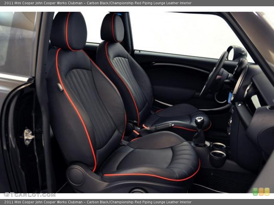 Carbon Black/Championship Red Piping Lounge Leather Interior Photo for the 2011 Mini Cooper John Cooper Works Clubman #55157990