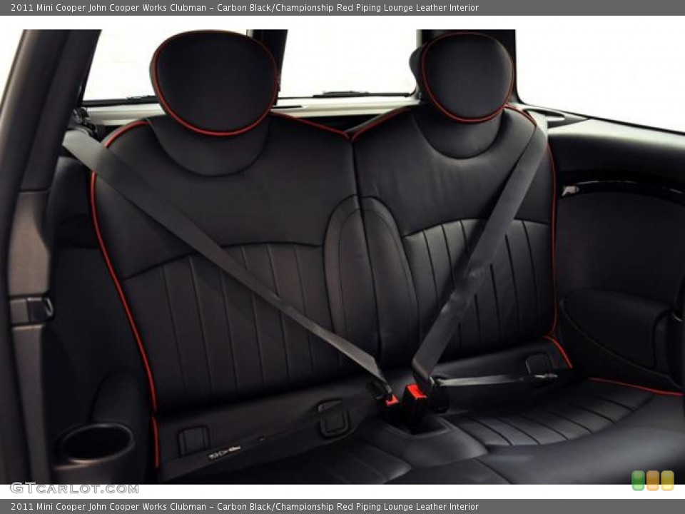 Carbon Black/Championship Red Piping Lounge Leather Interior Photo for the 2011 Mini Cooper John Cooper Works Clubman #55157999