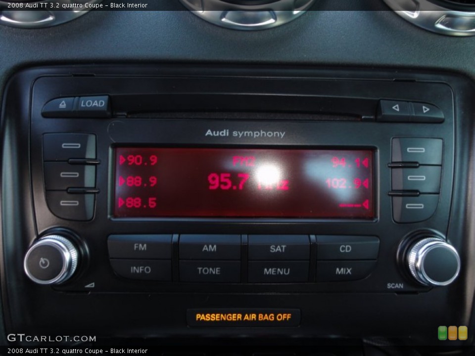 Black Interior Audio System for the 2008 Audi TT 3.2 quattro Coupe #55162373