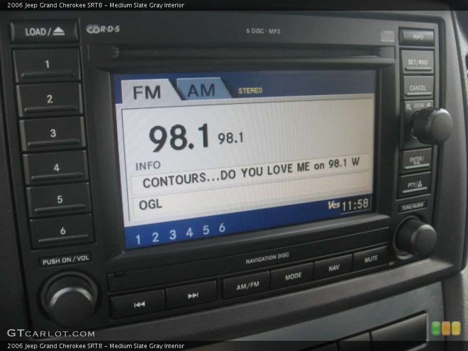 Medium Slate Gray Interior Audio System for the 2006 Jeep Grand Cherokee SRT8 #55168197