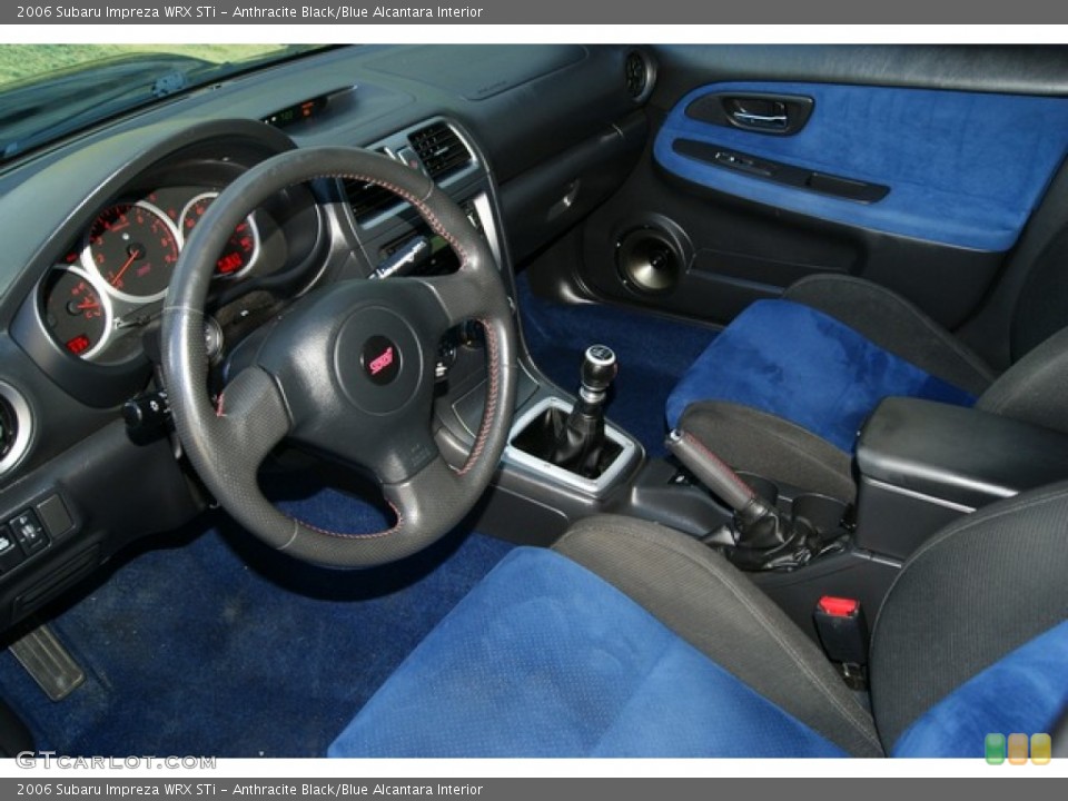 Anthracite Black/Blue Alcantara Interior Photo for the 2006 Subaru Impreza WRX STi #55171062