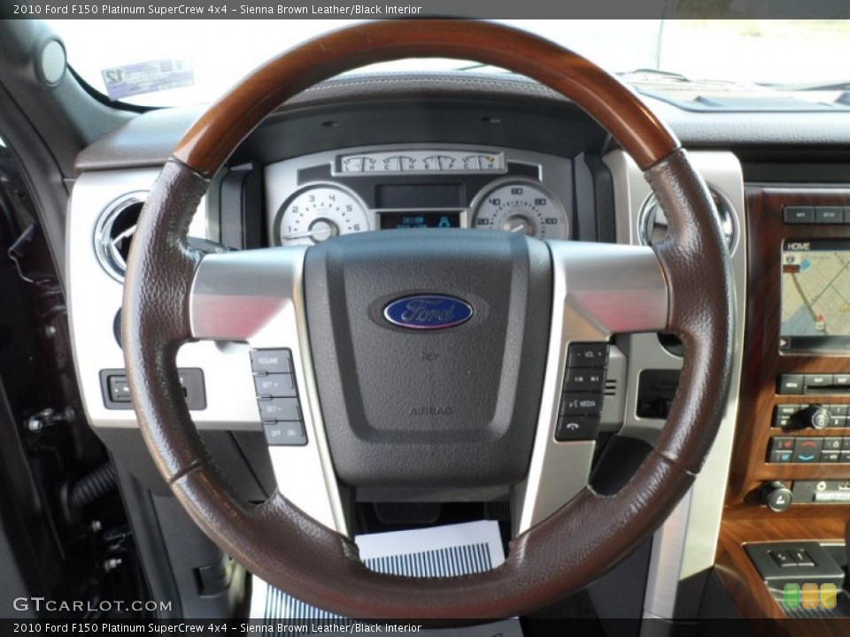 Sienna Brown Leather/Black Interior Steering Wheel for the 2010 Ford F150 Platinum SuperCrew 4x4 #55180794
