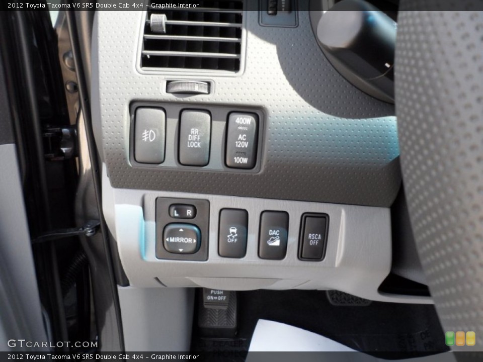 Graphite Interior Controls for the 2012 Toyota Tacoma V6 SR5 Double Cab 4x4 #55183647