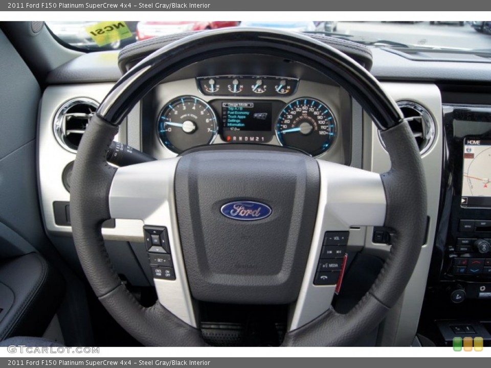 Steel Gray/Black Interior Steering Wheel for the 2011 Ford F150 Platinum SuperCrew 4x4 #55194507