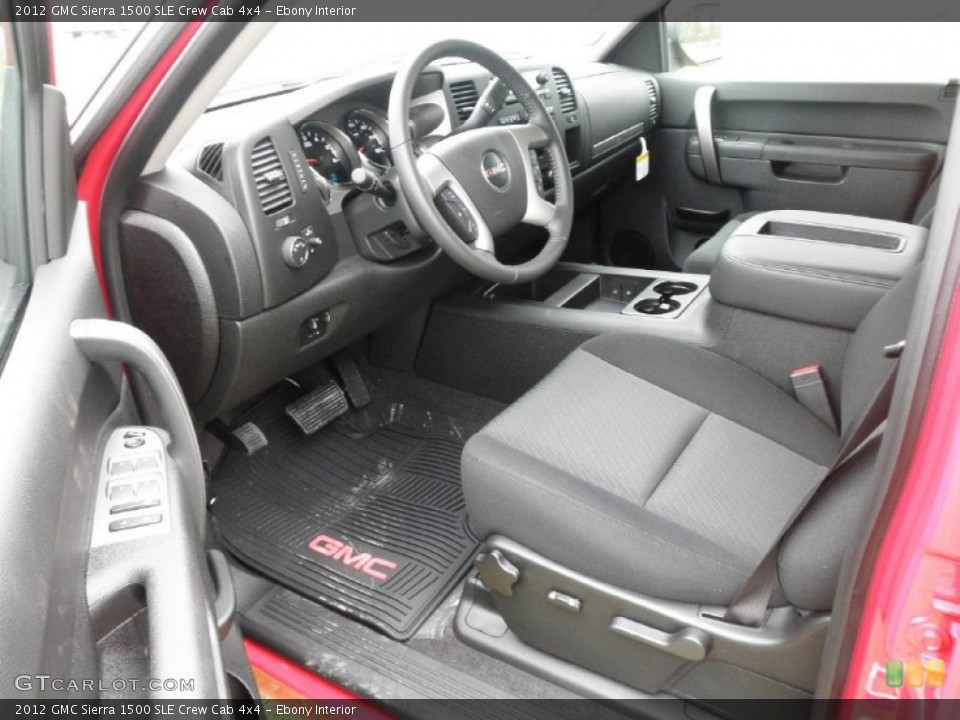 Ebony Interior Photo for the 2012 GMC Sierra 1500 SLE Crew Cab 4x4 #55195101