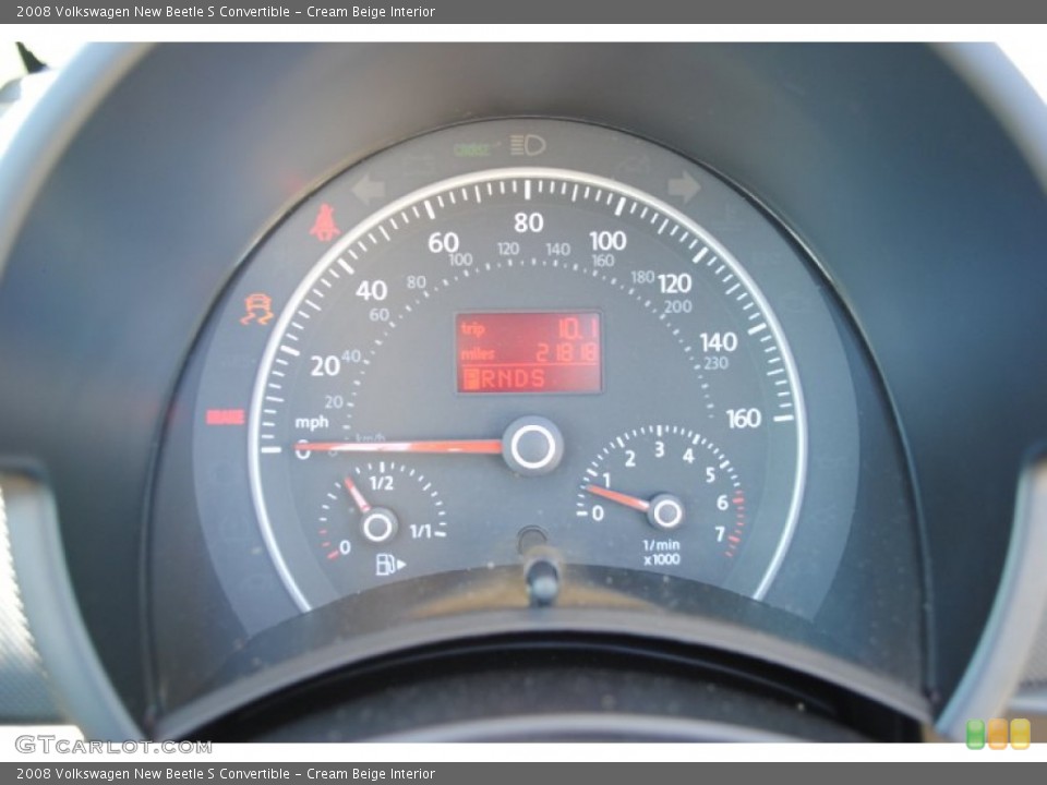 Cream Beige Interior Gauges for the 2008 Volkswagen New Beetle S Convertible #55198101