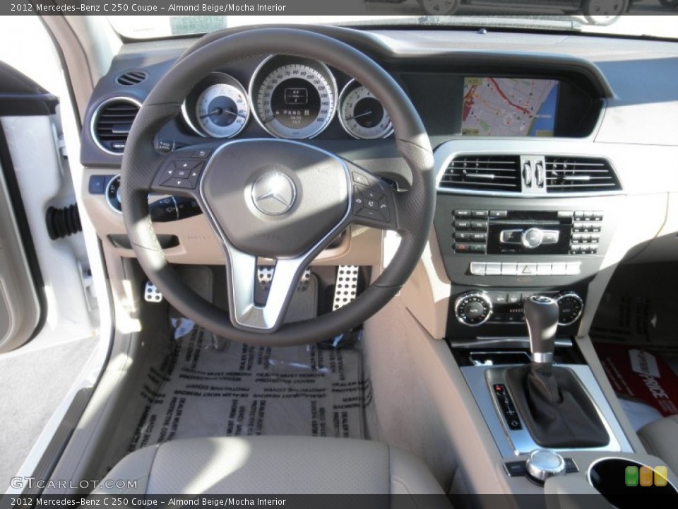 Almond Beige/Mocha Interior Steering Wheel for the 2012 Mercedes-Benz C 250 Coupe #55202247