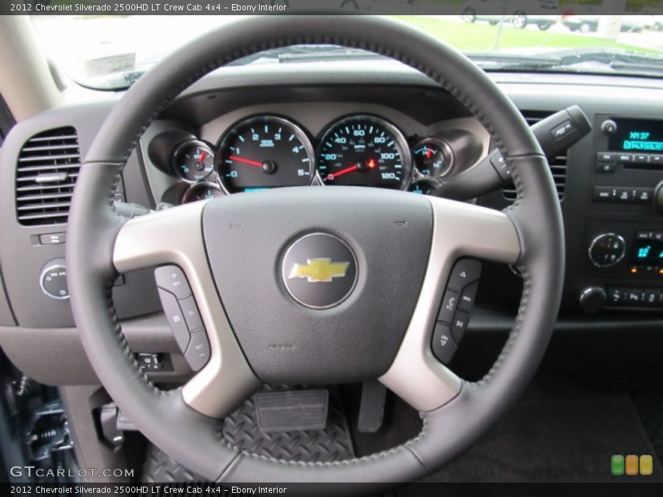 Ebony Interior Steering Wheel for the 2012 Chevrolet Silverado 2500HD LT Crew Cab 4x4 #55209538