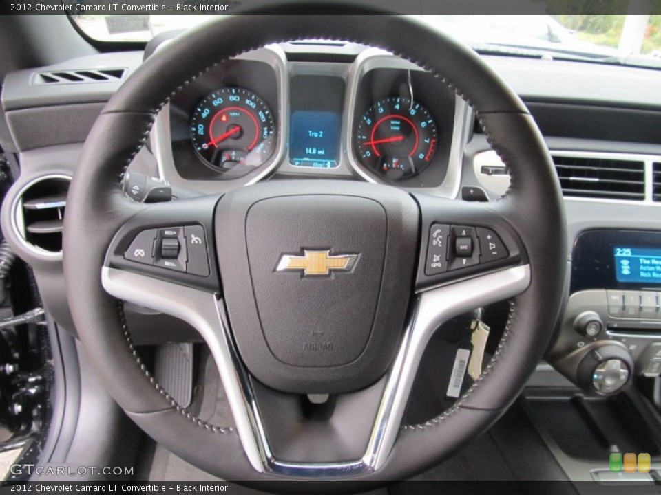 Black Interior Steering Wheel for the 2012 Chevrolet Camaro LT Convertible #55211134