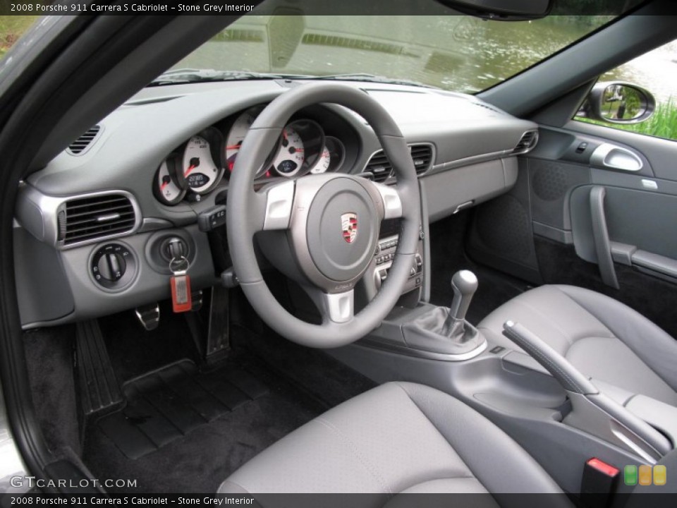 Stone Grey Interior Steering Wheel for the 2008 Porsche 911 Carrera S Cabriolet #55215615