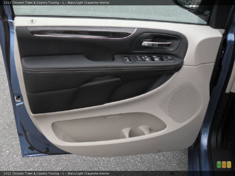 Black/Light Graystone Interior Door Panel for the 2012 Chrysler Town & Country Touring - L #55215830