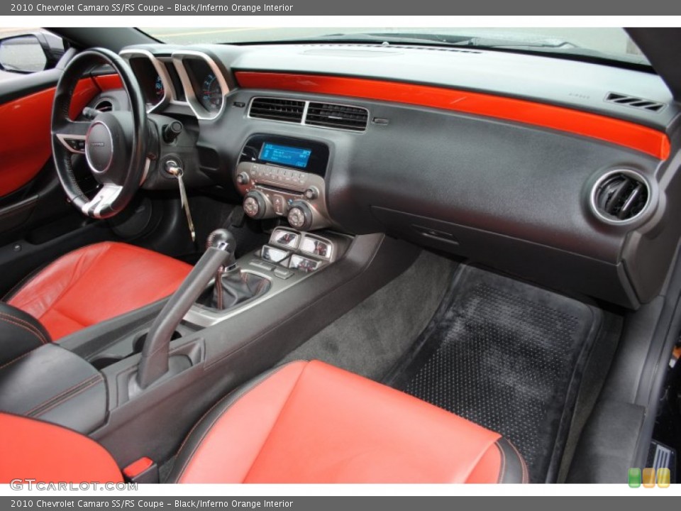 Black/Inferno Orange Interior Dashboard for the 2010 Chevrolet Camaro SS/RS Coupe #55217380