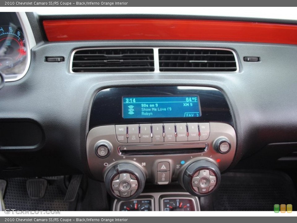 Black/Inferno Orange Interior Audio System for the 2010 Chevrolet Camaro SS/RS Coupe #55217416