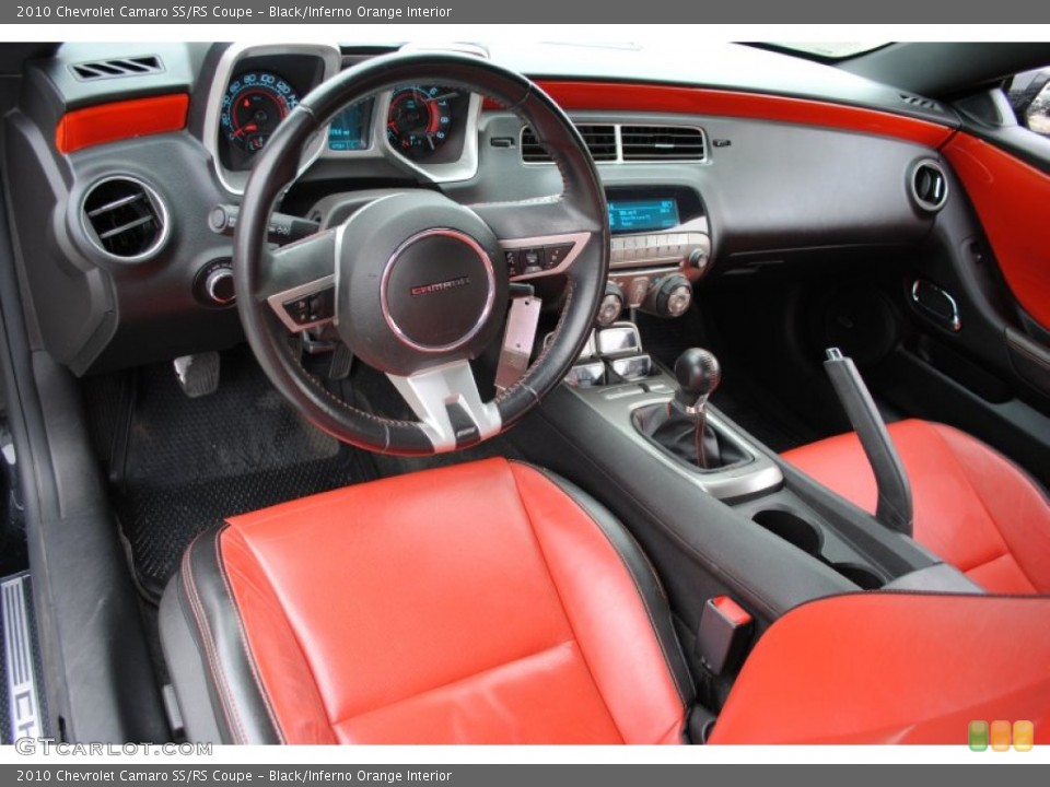 Black/Inferno Orange Interior Photo for the 2010 Chevrolet Camaro SS/RS Coupe #55217434