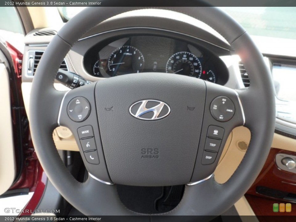 Cashmere Interior Steering Wheel for the 2012 Hyundai Genesis 3.8 Sedan #55220758