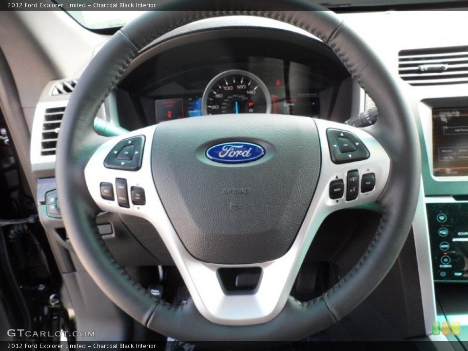 Charcoal Black Interior Steering Wheel for the 2012 Ford Explorer Limited #55223143