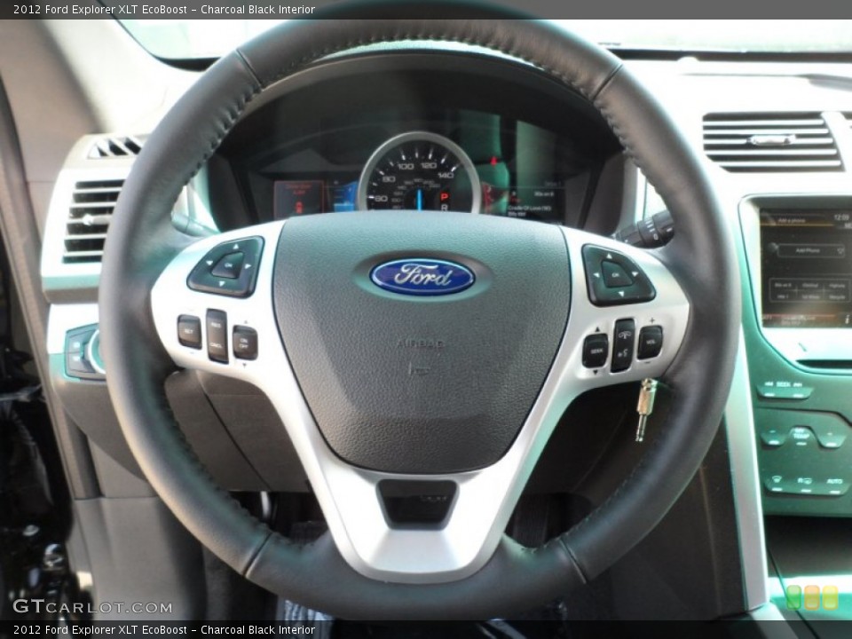Charcoal Black Interior Steering Wheel for the 2012 Ford Explorer XLT EcoBoost #55223863