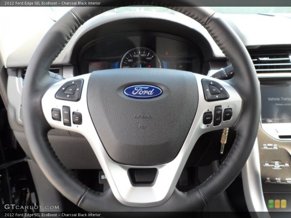 Charcoal Black Interior Steering Wheel for the 2012 Ford Edge SEL EcoBoost #55224211