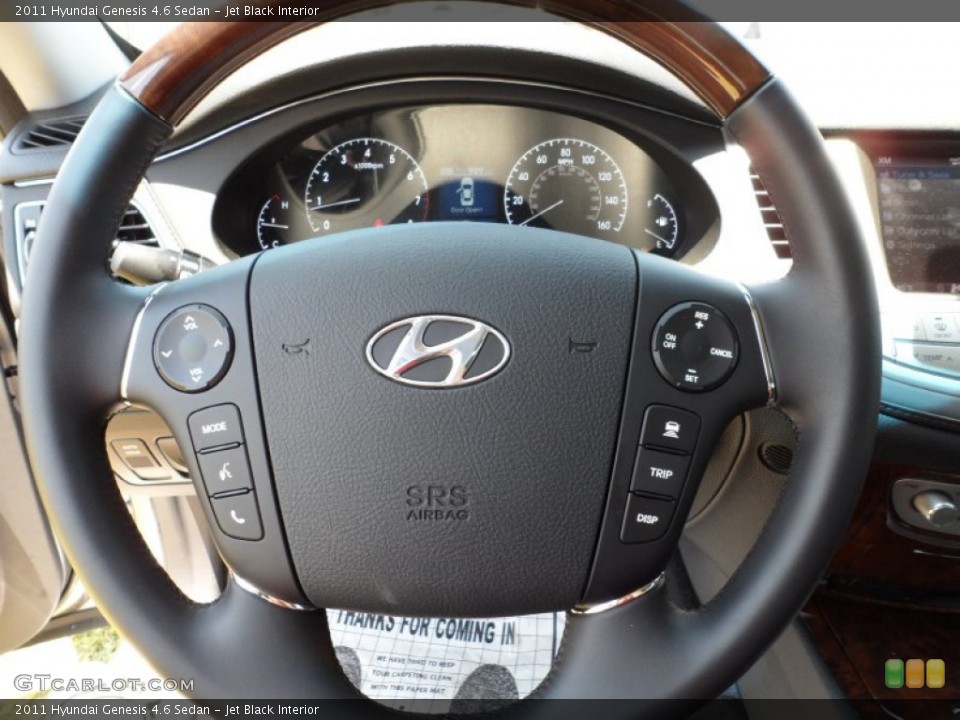 Jet Black Interior Steering Wheel for the 2011 Hyundai Genesis 4.6 Sedan #55225528