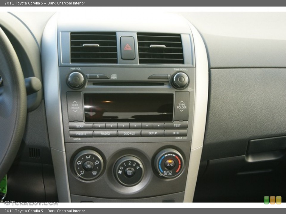 Dark Charcoal Interior Controls for the 2011 Toyota Corolla S #55225549