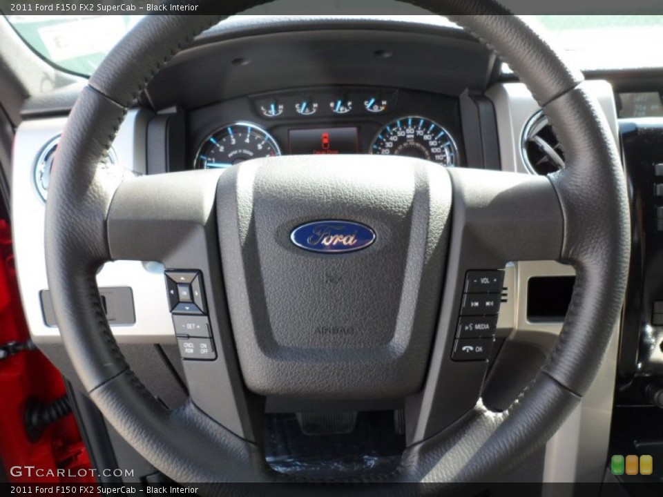 Black Interior Steering Wheel for the 2011 Ford F150 FX2 SuperCab #55226569