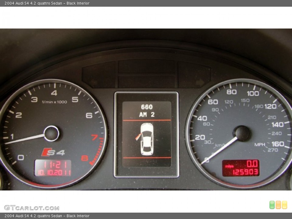 Black Interior Gauges for the 2004 Audi S4 4.2 quattro Sedan #55227181