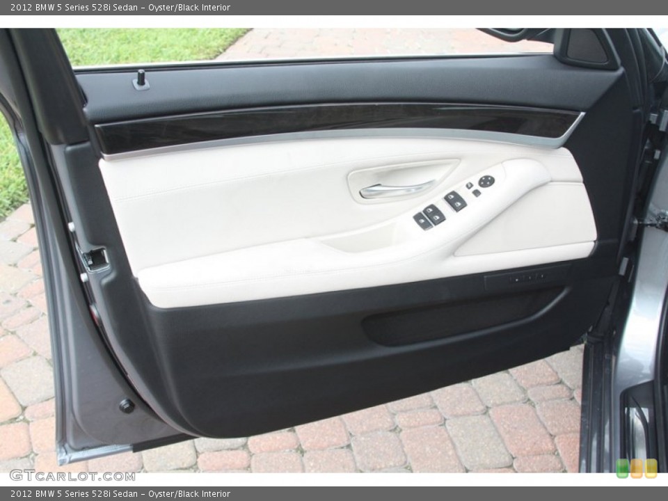 Oyster/Black Interior Door Panel for the 2012 BMW 5 Series 528i Sedan #55230265